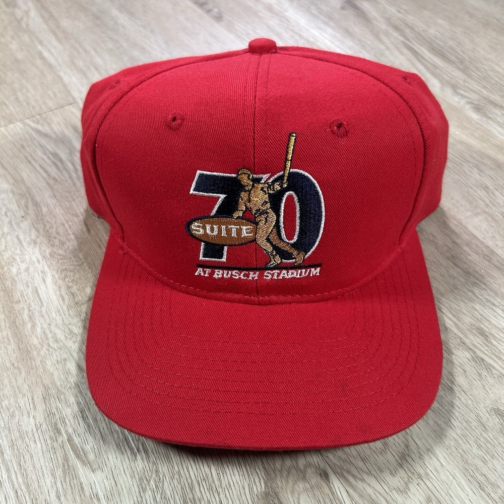 VTG Mark McGwire Cardinals 70‎ Home Run Strapback Hat MLB Baseball Red Cap